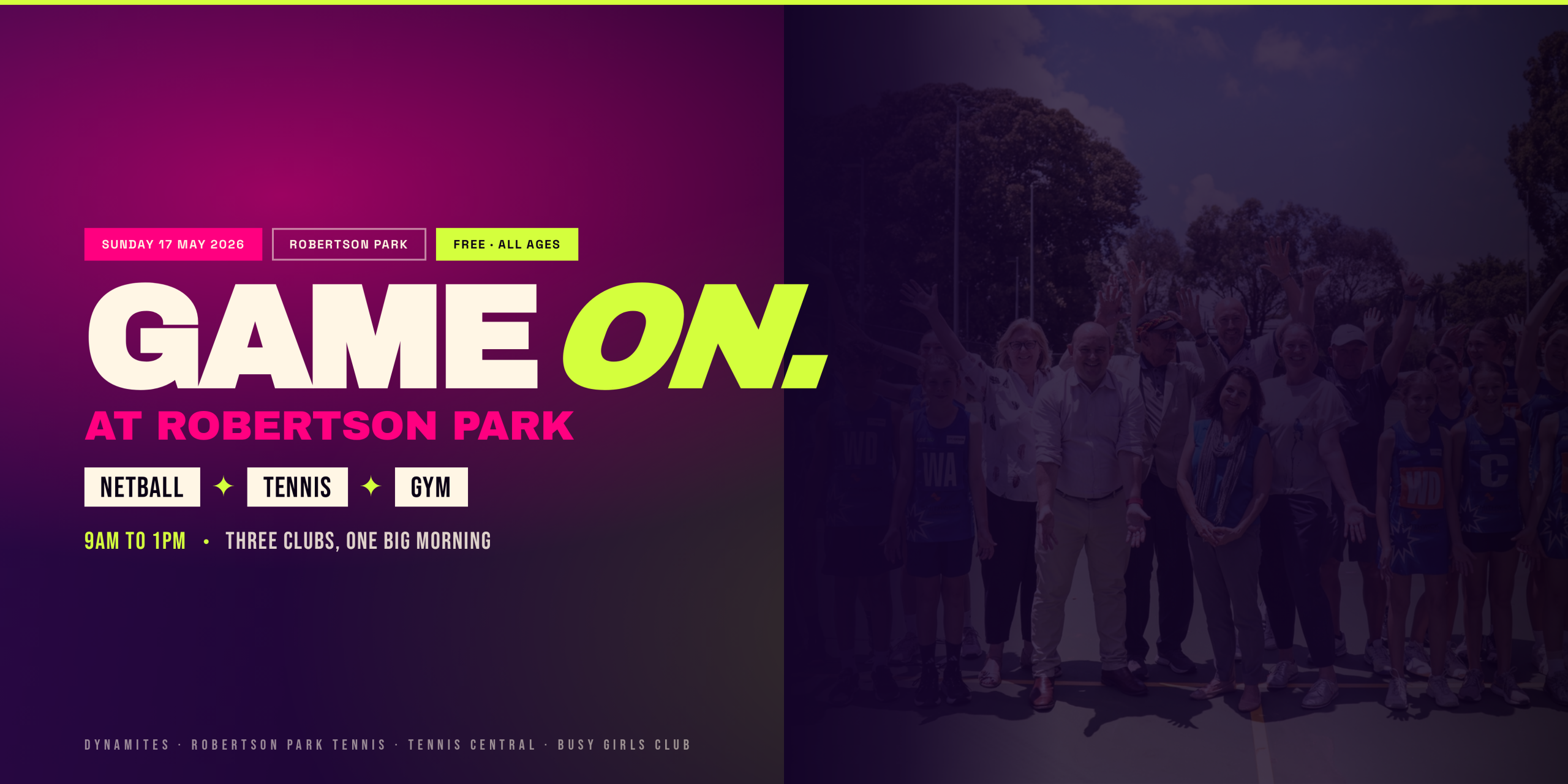 Game On – Robertson Park Open Day